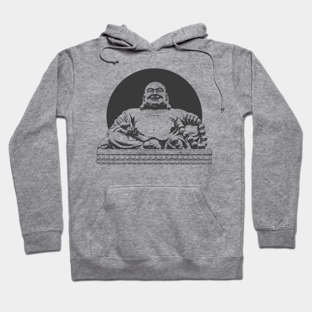 Buddhism Art Black Color Hoodie by Botak Solid Art